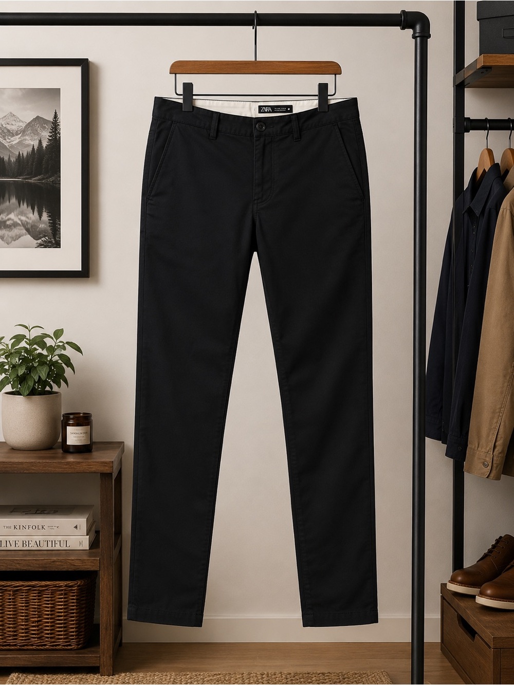 Zara Black Chinos Slim Fit Essential